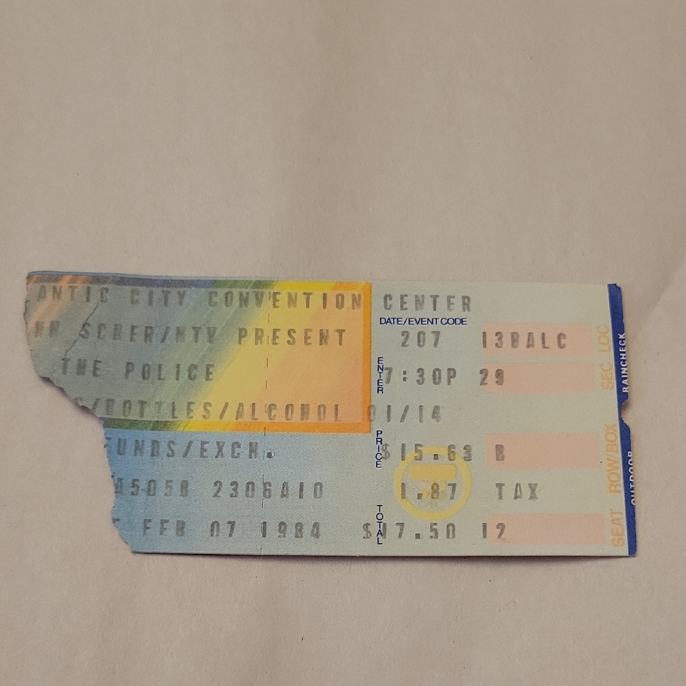 The Police Vintage Concert Ticket Stub